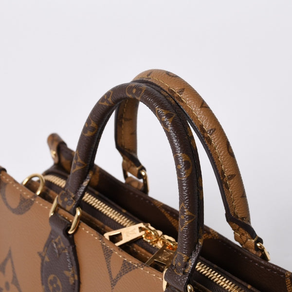 New and unused LOUIS VUITTON On the Go EW 2WAY bag M46653 Monogram Giant Reverse Brown Used 4a000739