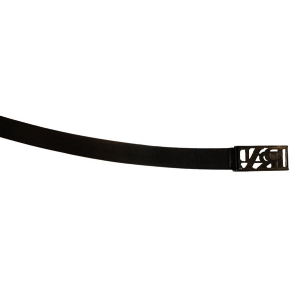 PRADA プラダ ベルト メタルバックル サイズ70/28 レザー ブラック シルバー金具 美品 中古 4b014160