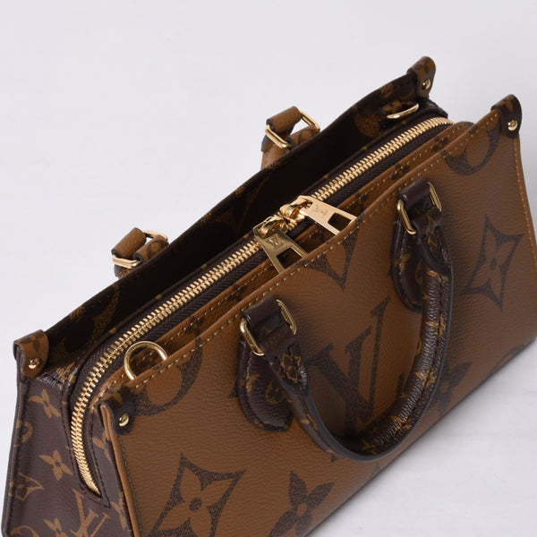 New and unused LOUIS VUITTON On the Go EW 2WAY bag M46653 Monogram Giant Reverse Brown Used 4a000739