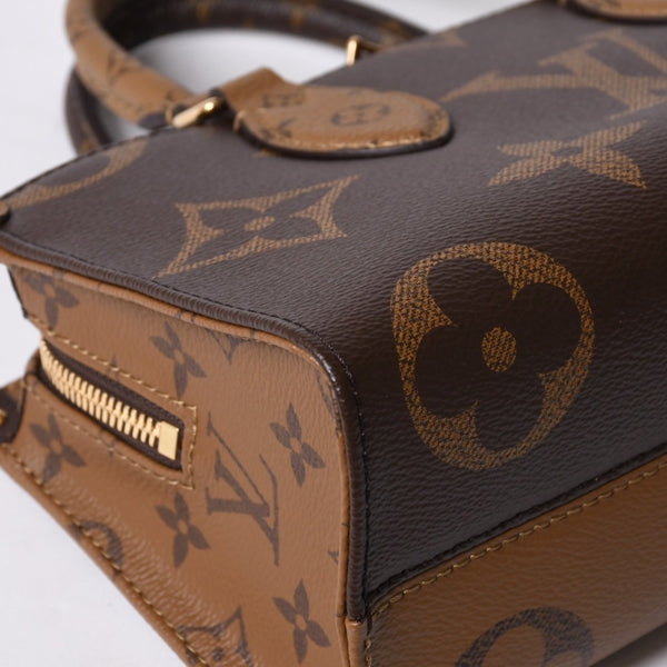 New and unused LOUIS VUITTON On the Go EW 2WAY bag M46653 Monogram Giant Reverse Brown Used 4a000739