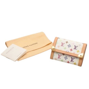 Like new LOUIS VUITTON Portomone plastic coin case coin purse M92657 Monogram Multicolor White Takashi Murakami Used 4a000712