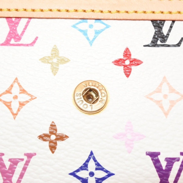 Like new LOUIS VUITTON Portomone plastic coin case coin purse M92657 Monogram Multicolor White Takashi Murakami Used 4a000712