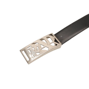 PRADA プラダ ベルト メタルバックル サイズ70/28 レザー ブラック シルバー金具 美品 中古 4b014160