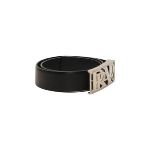 PRADA プラダ ベルト メタルバックル サイズ70/28 レザー ブラック シルバー金具 美品 中古 4b014160