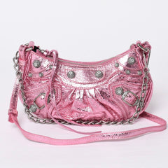 BALENCIAGA Le Cagole Mini Chain Shoulder Bag Pink 695814・5816・0・527545 Good Condition Used 4a000374
