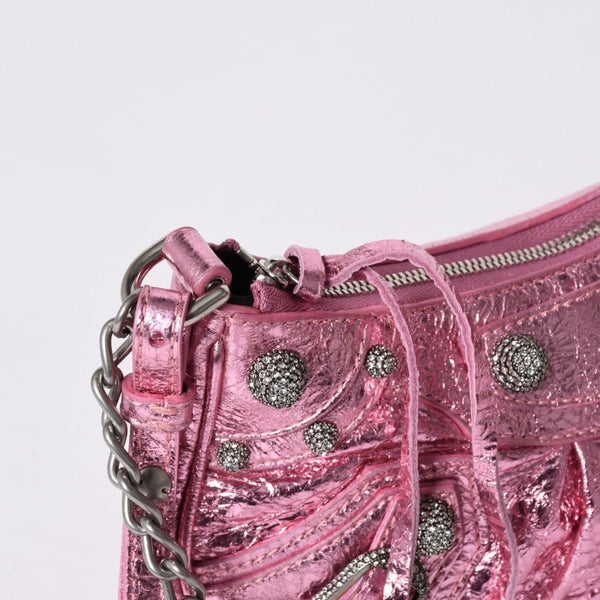 BALENCIAGA Le Cagole Mini Chain Shoulder Bag Pink 695814・5816・0・527545 Good Condition Used 4a000374