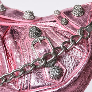BALENCIAGA Le Cagole Mini Chain Shoulder Bag Pink 695814・5816・0・527545 Good Condition Used 4a000374