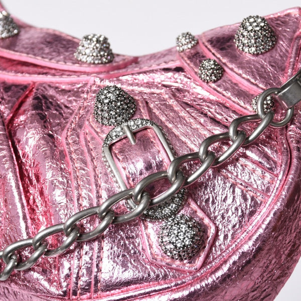 BALENCIAGA Le Cagole Mini Chain Shoulder Bag Pink 695814・5816・0・527545 Good Condition Used 4a000374