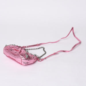 BALENCIAGA Le Cagole Mini Chain Shoulder Bag Pink 695814・5816・0・527545 Good Condition Used 4a000374