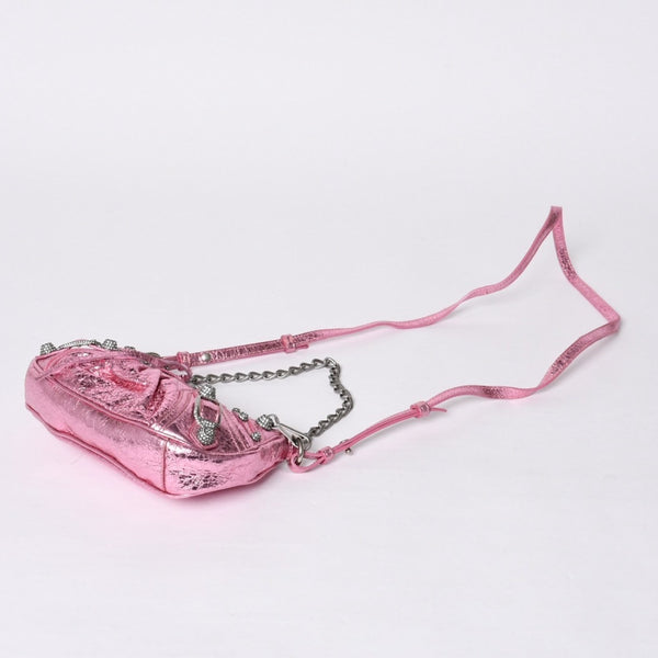 BALENCIAGA Le Cagole Mini Chain Shoulder Bag Pink 695814・5816・0・527545 Good Condition Used 4a000374
