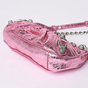 BALENCIAGA Le Cagole Mini Chain Shoulder Bag Pink 695814・5816・0・527545 Good Condition Used 4a000374
