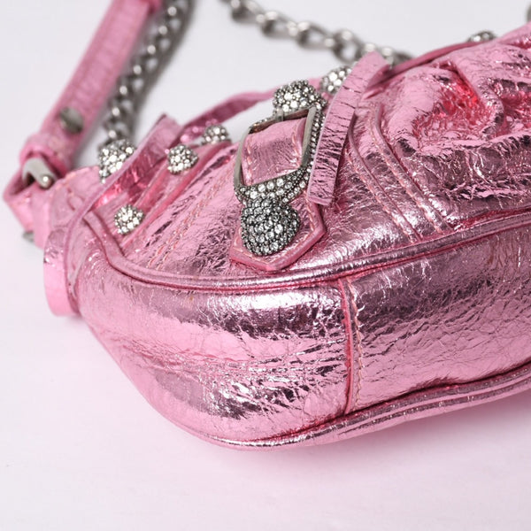 BALENCIAGA Le Cagole Mini Chain Shoulder Bag Pink 695814・5816・0・527545 Good Condition Used 4a000374