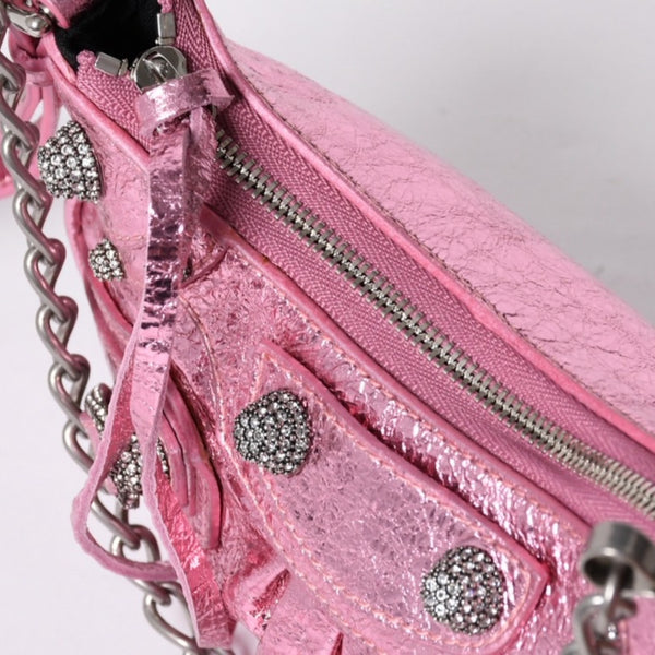 BALENCIAGA Le Cagole Mini Chain Shoulder Bag Pink 695814・5816・0・527545 Good Condition Used 4a000374