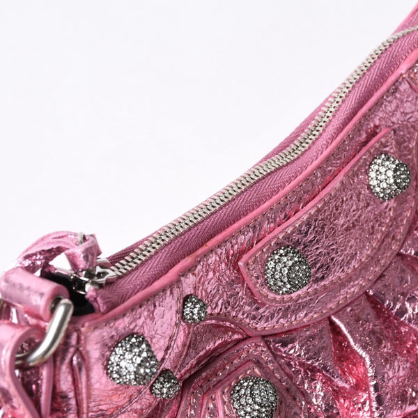 BALENCIAGA Le Cagole Mini Chain Shoulder Bag Pink 695814・5816・0・527545 Good Condition Used 4a000374