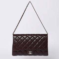 新品同様 CHANEL シャネル シングルフラップ Sチェーンショルダーバッグ 19番台 ココマーク キャビアスキン ワインレッド シルバー金具 中古 4a000620