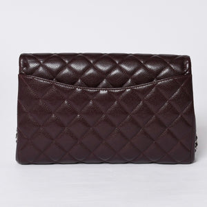 新品同様 CHANEL シャネル シングルフラップ Sチェーンショルダーバッグ 19番台 ココマーク キャビアスキン ワインレッド シルバー金具 中古 4a000620