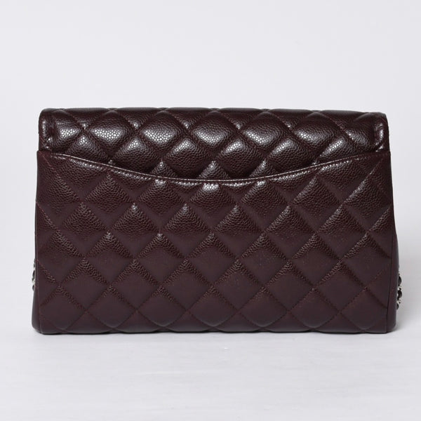 新品同様 CHANEL シャネル シングルフラップ Sチェーンショルダーバッグ 19番台 ココマーク キャビアスキン ワインレッド シルバー金具 中古 4a000620