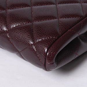 新品同様 CHANEL シャネル シングルフラップ Sチェーンショルダーバッグ 19番台 ココマーク キャビアスキン ワインレッド シルバー金具 中古 4a000620