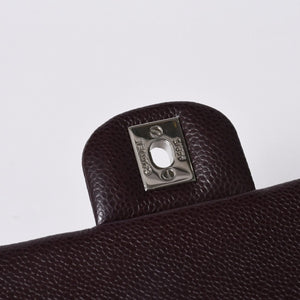 新品同様 CHANEL シャネル シングルフラップ Sチェーンショルダーバッグ 19番台 ココマーク キャビアスキン ワインレッド シルバー金具 中古 4a000620