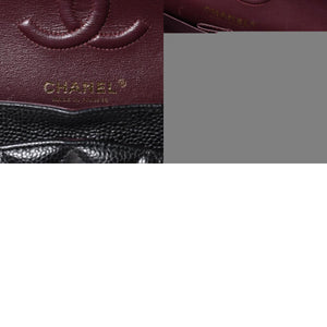 極美品 CHANEL シャネル マトラッセ23 Wフラップ Wチェーンショルダーバッグ ランダム番台 キャビアスキン ブラック 中古 4a000775