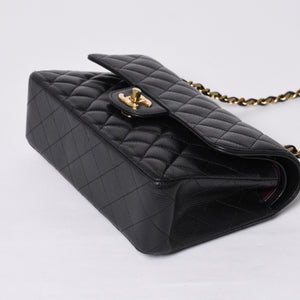 極美品 CHANEL シャネル マトラッセ23 Wフラップ Wチェーンショルダーバッグ ランダム番台 キャビアスキン ブラック 中古 4a000775