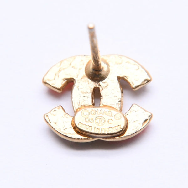 極美品 CHANEL シャネル ピアス イヤリング ココマーク ラインストーン ゴールド マルチカラー 03C刻印 重量約1.54g 中古 4a005157