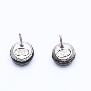 極美品 CHANEL シャネル ボタンピアス ピアス ココマーク ブラック シルバー 03C刻印 重量約2.42g 中古 4a005149