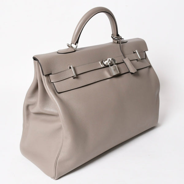 極美品 HERMES エルメス ケリー 50 ハンドバッグ グリアスファルト エバーカラー シルバー金具 Y刻印 中古 4a005300