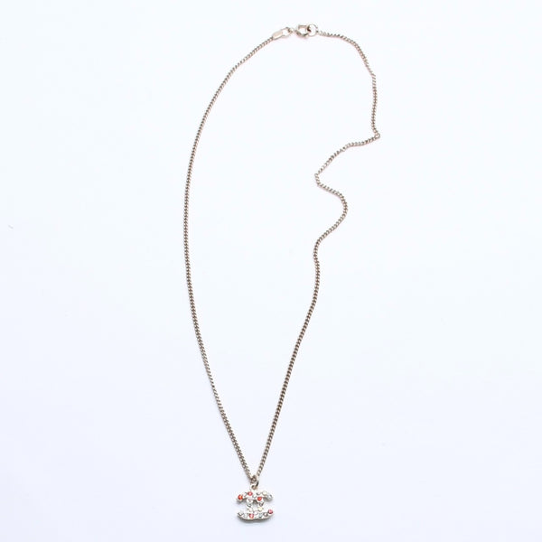 極美品 CHANEL シャネル ネックレス ゴールド マルチカラー ラインストーン 04A刻印 重量約5.12g 中古 4a005156