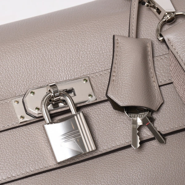 極美品 HERMES エルメス ケリー 50 ハンドバッグ グリアスファルト エバーカラー シルバー金具 Y刻印 中古 4a005300