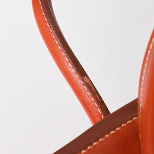 極美品 HERMES エルメス オータクロア 32 ハンドバッグ ハバナ カーフスキン トワルアッシュ ゴールド金具 レディース ⚪︎Y刻印 中古 4a008394