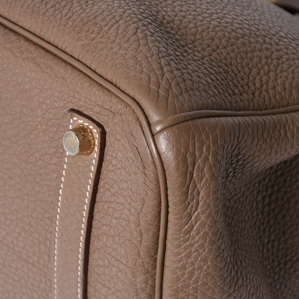 HERMES エルメス BIRKIN バーキン35 エトープ ゴールド金具 トリヨンクレマンス ハンドバッグ □P刻印 美品 中古 4a008391