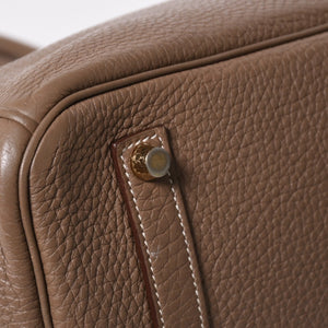 HERMES エルメス BIRKIN バーキン35 エトープ ゴールド金具 トリヨンクレマンス ハンドバッグ □P刻印 美品 中古 4a008391