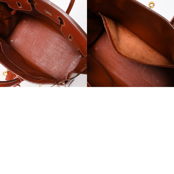 極美品 HERMES エルメス オータクロア 32 ハンドバッグ ハバナ カーフスキン トワルアッシュ ゴールド金具 レディース ⚪︎Y刻印 中古 4a008394