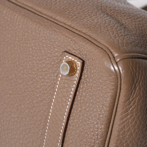 HERMES エルメス BIRKIN バーキン35 エトープ ゴールド金具 トリヨンクレマンス ハンドバッグ □P刻印 美品 中古 4a008391