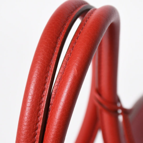 Very Good Condition Gaultier Period HERMES Shoulder Birkin Taurillon Clemence Vermilion Red □M Stamp Shoulder Bag Used 4a008382