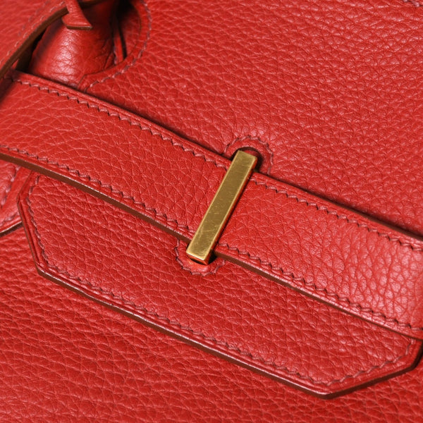 Very Good Condition Gaultier Period HERMES Shoulder Birkin Taurillon Clemence Vermilion Red □M Stamp Shoulder Bag Used 4a008382