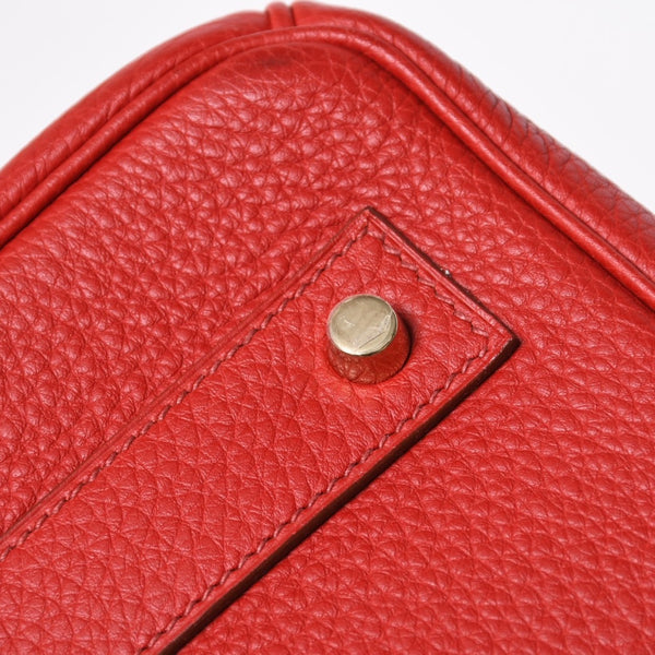 Very Good Condition Gaultier Period HERMES Shoulder Birkin Taurillon Clemence Vermilion Red □M Stamp Shoulder Bag Used 4a008382