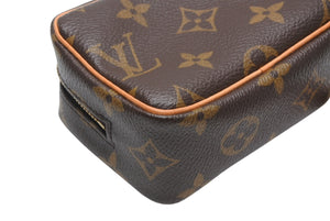 極美品 LOUIS VUITTON ルイヴィトン トゥルース ワピティ ポーチ M58030 モノグラム ブラウン PVC レザー 中古 4b013204