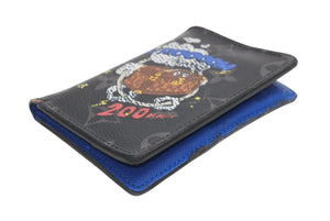 LOUIS VUITTON ルイヴィトン モノグラムエクリプス オーガナイザー ドゥ ポッシュ イニシャル入り カードケース M80911 ブラック ブルー PVC レザー 良品 中古 4b012841
