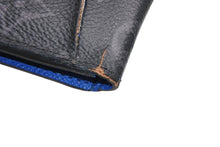 Load image into Gallery viewer, LOUIS VUITTON ルイヴィトン モノグラムエクリプス オーガナイザー ドゥ ポッシュ イニシャル入り カードケース M80911 ブラック ブルー PVC レザー 良品 中古 4b012841