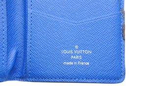 LOUIS VUITTON ルイヴィトン モノグラムエクリプス オーガナイザー ドゥ ポッシュ イニシャル入り カードケース M80911 ブラック ブルー PVC レザー 良品 中古 4b012841