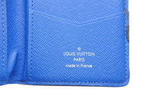 Load image into Gallery viewer, LOUIS VUITTON ルイヴィトン モノグラムエクリプス オーガナイザー ドゥ ポッシュ イニシャル入り カードケース M80911 ブラック ブルー PVC レザー 良品 中古 4b012841