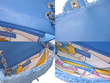 Load image into Gallery viewer, 極美品 CHANEL シャネル マトラッセ25 Sフラップ Wチェーンショルダーバッグ 27番台 ココマーク パイル レザー ブルー 中古 4b012866