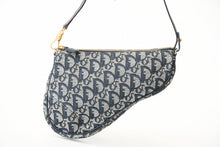 画像をギャラリービューアに読み込む, 新品同様 CHRISTIAN DIOR クリスチャンディオール トロッター サドルバッグ ワンショルダーバッグ サドルポーチ ネイビー 中古 4b013359
