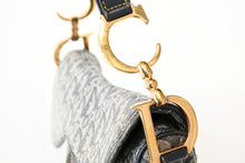 Load image into Gallery viewer, ChristianDior クリスチャンディオール ワンショルダーバッグ サドルバッグ トロッター ガリアーノ期 キャンバス レザー ネイビー 美品 中古 4b009373