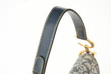 Load image into Gallery viewer, ChristianDior クリスチャンディオール ワンショルダーバッグ サドルバッグ トロッター ガリアーノ期 キャンバス レザー ネイビー 美品 中古 4b009373