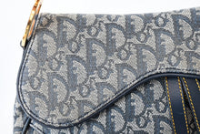 Load image into Gallery viewer, ChristianDior クリスチャンディオール ワンショルダーバッグ サドルバッグ トロッター ガリアーノ期 キャンバス レザー ネイビー 美品 中古 4b009373