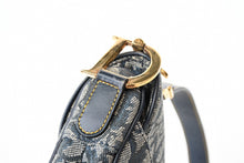 Load image into Gallery viewer, ChristianDior クリスチャンディオール ワンショルダーバッグ サドルバッグ トロッター ガリアーノ期 キャンバス レザー ネイビー 美品 中古 4b009373