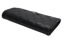 Load image into Gallery viewer, CHANEL シャネル クラシック フラップウォレット 長財布 AP0241 ランダム番台 ココマーク キャビアスキン ブラック 美品 中古 4b013195